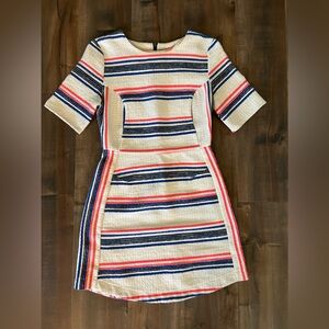 Topshop size 2 dress. Striped. Zipper down the back